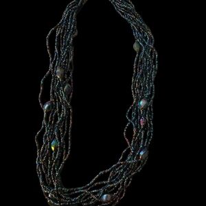 Vintage Iridescent Multi-Strand Beaded Necklace